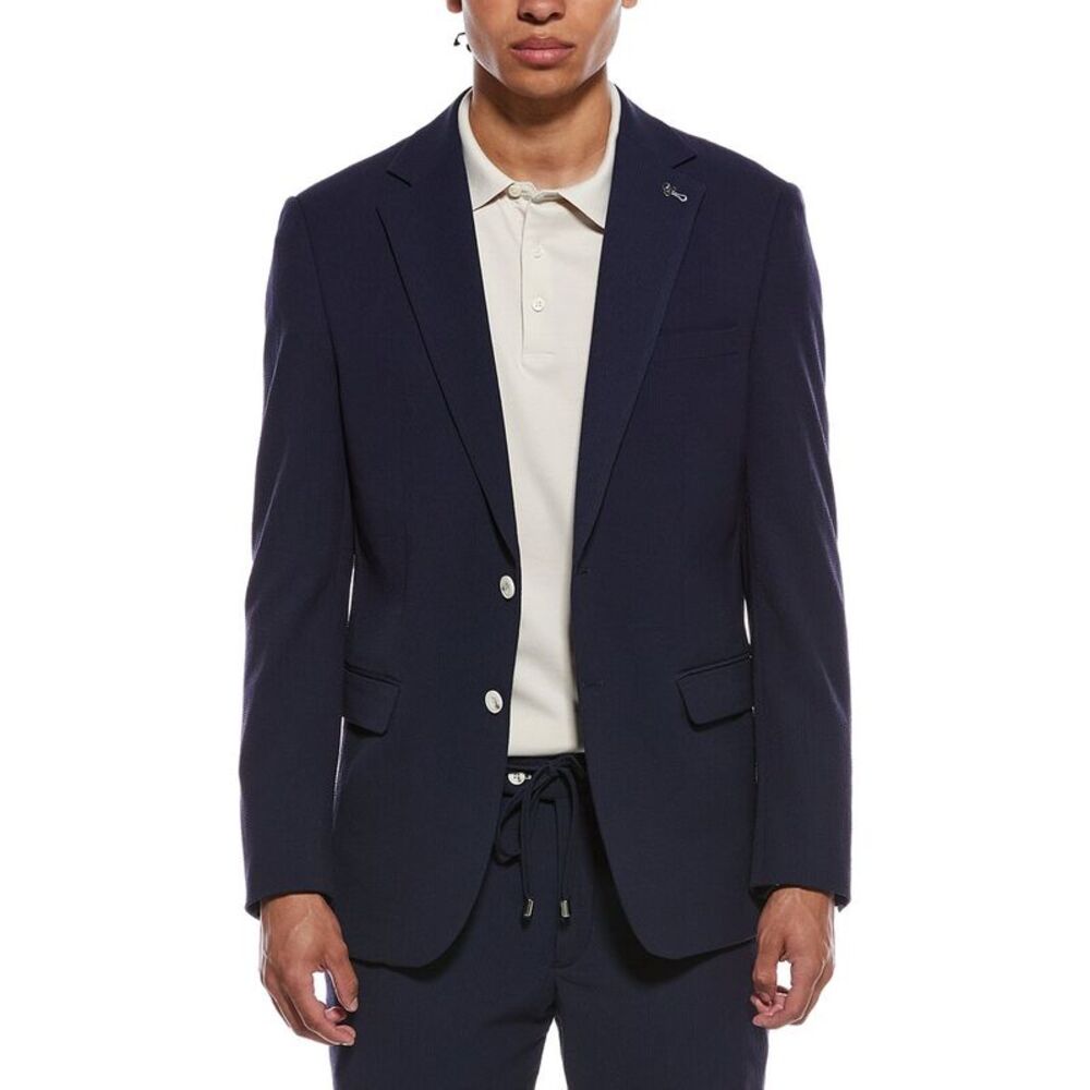 Scotch & Soda Mens  Seersucker Sportcoat, Navy